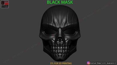 schwarz maske dc comics cosplay schädel helm spielzeuge stl kostüme 3d drucken teufel spiele 3d print model - Mito3D