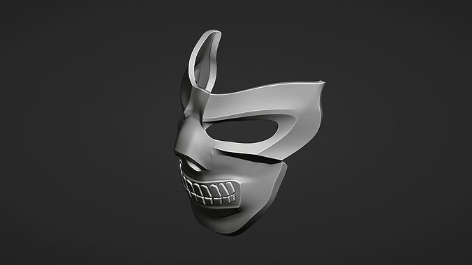 noir masque 3d impression 3dprint accessoires armure diy jeu film numérique art loisir ninja visage jouets godille crâne sombre nécro morte tête 3D print model - Mito3D