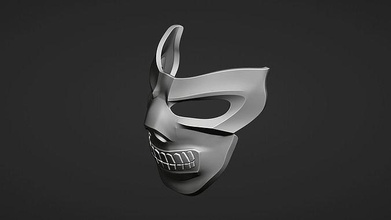 negro máscara 3d impresión 3dprint accesorios armadura bricolaje diy juego película digital Arte pasatiempo ninja cara juguetes remar cráneo oscuro necro muerto cabeza Máscara negra 3d print model - Mito3D