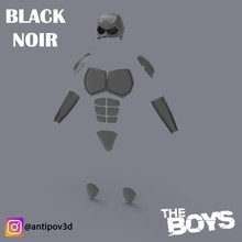 black noir boys armor 3d print files cosplay craft diy tv series superheroes spider man batman suit printer art homelander hobby 3d print model - Mito3D
