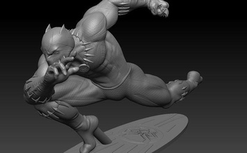 nero pantera eroe giocattoli figurina statua figura oggetti collezione combattente guerriero fantasia scifi comico gioco supereroe giochi scultura cartone animato 3d print model - Mito3D