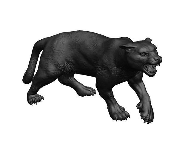 noir panthère 3d impression modèle animal mammifère nature léopard puma chat lion guépard fourrure afrique figure tigre sauvage forêt faune statue bengale art sculptures 3D print model - Mito3D
