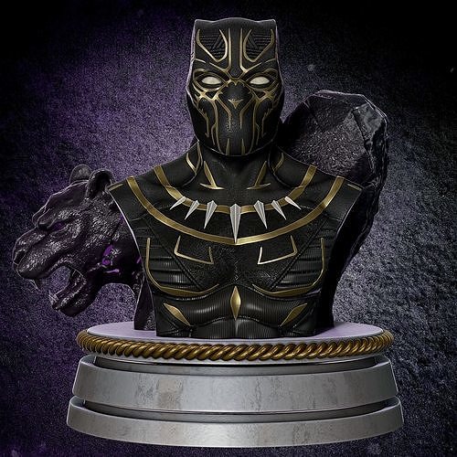 preto pantera fracasso 2nd versão maravilha negra herói quadrinho super heroi homem aranha ferro desenho animado arte estátua escultura wakanda pedras miniaturas estatuetas esculturas 3D print model - Mito3D