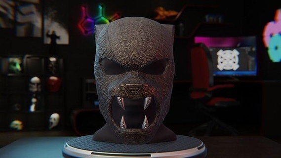 black panther ceremonial masks blackpanther marvel mask wakanda props cosplay 3dprinting puma face games toys 3d print model - Mito3D
