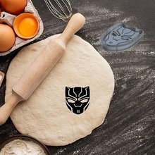 black panther cookie cutter pastry dough biscuit sugar food cookies cutters hero superhero 2 house kitchen dining 3d print model - Mito3D