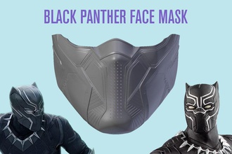 negro pantera cara máscara cubierta carcasa funda cabeza personaje superhéroe Pantera negra maravilla vengador cosplay Moda 3d print model - Mito3D