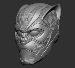 preto pantera capacete escala maravilha vingador infinito guerra jogos arte esculturas 3d print model - Mito3D