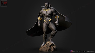 black panther marvel comic fan art dc super hero ironman captain hulk thor avenger toy figure hottoy sculpture anatomy muscle sculptures 3d print model - Mito3D