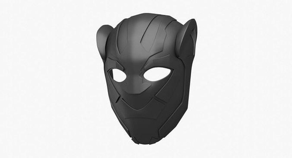noir panthère masque homme mode art cuir portrait 3d imprimable mixeur sculptures 3d print model - Mito3D