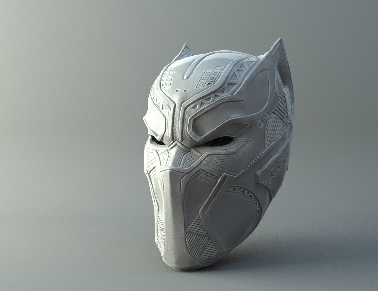 black panther mask civil war characters gamer fantasy miniature helmet marvel printable powpoly movie film america character game games toys accessories 3D print model - Mito3D