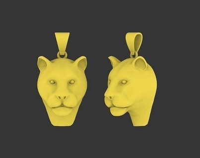noir panthère argent pendentif Lion léopard guépard tigre Collier personnage chat imprimable impression goujat came cnc bijou bijoux animel visage pendentifs 3d print model - Mito3D