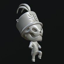 negro desfile soldado mcr llavero 3dprint impresión personaje cráneo lindo esqueleto dibujos animados imprimible 3d impresora juegos juguetes 3d print model - Mito3D