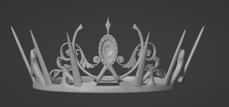 noir rose couronne 3d impression prêt modèle Roi reine Jeux jouets Jeu accessoires 3d print model - Mito3D