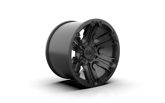 black rhino asagai wheel rim truck tyre 4 toyota large printable tire hobby diy automotive 3D print model - Mito3D