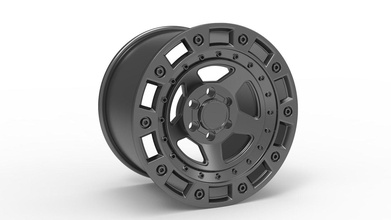 black rhino cinco wheel rim model tyre american racing printable automotive car aluminum chrome tire steel hobby diy 3d print model - Mito3D