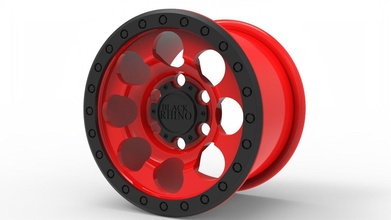 Preto rinoceronte tumulto cadeado roda borda modelo imprimível pneu automotivo indústria passatempo faça 3d print model - Mito3D