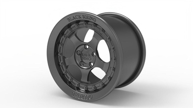 black rhino wheel rim model design printable american racing truck tire tyre chrome steel equipment sterling white aluminum hobby diy automotive 3d print model - Mito3D