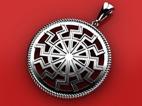 noir soleil pendentif bijoux amulette pendentifs 3d print model - Mito3D