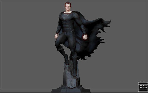 negro superhombre justicia liga jack snyder cortar enrique cavill dc héroe arte esculturas 3d print model - Mito3D