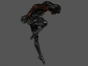 schwarz schwan tänzer ballett tanzen ballerina frau mädchen kunst balance miniatur tanzen figur charakter aktion zahl skulpturen statue dekor 3d print model - Mito3D