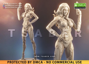 siyah dul kadın heykel zbrush tsaber kırmızı intikamcı karanlık saç ajan savaşçı hayret dc süper kahraman bilimkurgu şekil koleksiyon sanat heykeller 3d print model - Mito3D