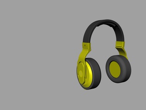 black yellow beats headphones 3d model headset sport earphones audio stereo theater ear device sound gourd earphonedesign electronics hobby diy 3d print model - Mito3D