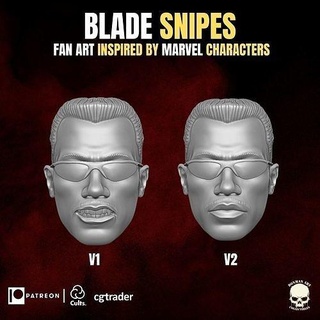 blade snipes fan art head action figures vampire marvel legends classified figure games toys 3d print model - Mito3D
