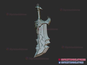blades of chaos - god war cosplay weapon blade knight sword knife bladed shield dragon human magical axe melee battle 3d print file fantasy games toys helmet 3d print model - Mito3D