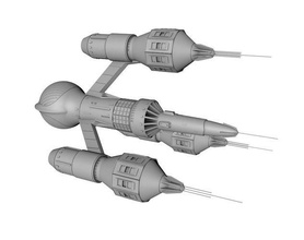 blakes 7 liberator spaceship tv series sci fi games toys 3d print model - Mito3D