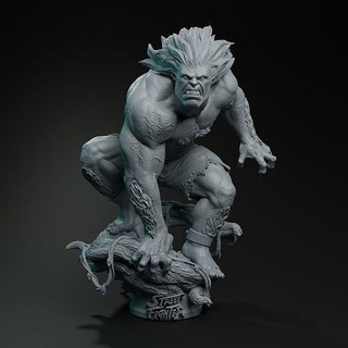 Blanka rue combattant statue capcom Jeu personnage Brésil ruy Ken amazonie art sculptures 3d print model - Mito3D