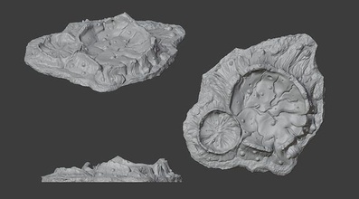 blast crater wargaming 40k 28mm scaled 2 terrain scifi dnd 32mm 3dprint 3d space games toys board accessories game 3d print model - Mito3D