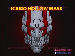 blanqueador ichigo hueco máscara anime manga kurosaki caballero casco cráneo cosplay víspera santos armadura naruto juegos juguetes 3d print model - Mito3D