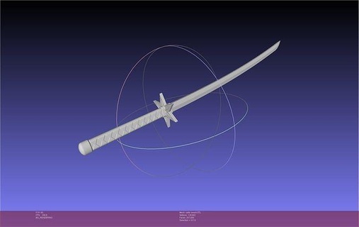 alvejante Saitou furoufushi espada bainha 3d impressão réplica cosplay katana anime jogos brinquedos 3d print model - Mito3D