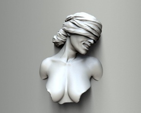 augenbinde frau kunst stück skulptur statue zeitgenössisch abstrakt gesicht skulpturen 3d print model - Mito3D
