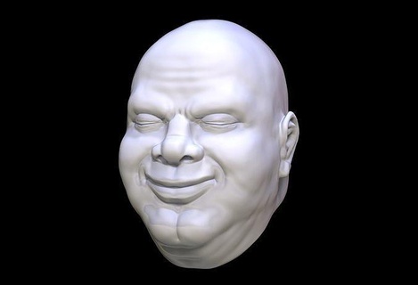 felicidad cabeza esculpir gordito sonreír 3dprint humano hombre personaje estatua masculino Arte esculturas 3d print model - Mito3D