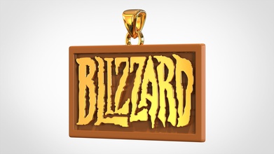 blizzard logo pendant logotype jewelry gold golden bronze game pendants 3d print model - Mito3D