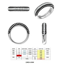 blk 25 la joyería hermoso el diamante anillo negro blanco micro de configuración los anillos 3d print model - Mito3D