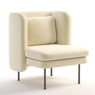 bloke lounge chair armchair modern living room classic interior furniture yellow luxury cloth comfort house 3d print model - Mito3D