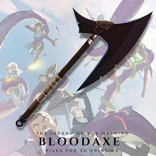 bloodaxe legend vox machina axe cosplay melee fantasy battle axe medieval weapon bladed weapon battle blade giant barbarian voxmachina dnd criticalrole grog rage goliath uncle dragon hobby diy hobby diy  3d print model - Mito3D
