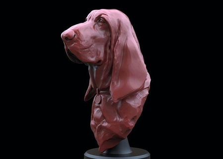 sabueso busto perro animal estatua madera caballero lobo mamífero mascota animales miniaturas naturaleza imprimible pastor lindo canino personaje Arte esculturas 3d print model - Mito3D