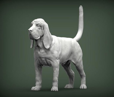 bloodhound dog nature mammal animal pet sculpture statuette souvenir present 3d print model sculpt art sculptures statue printable miniatures 3d print model - Mito3D
