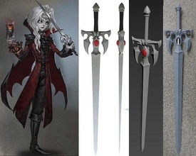 kanlı kılıç joseph kimlik v fantezi vampir silah bıçak ağzı iblis kimlik ışık şövalye savaşçı aksesuarlar hobi kendin yap 3d print model - Mito3D
