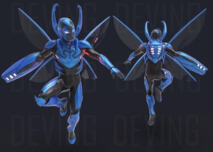azul escarabajo armadura cosplay dc historietas casco juegos juguetes deving 3d print model - Mito3D