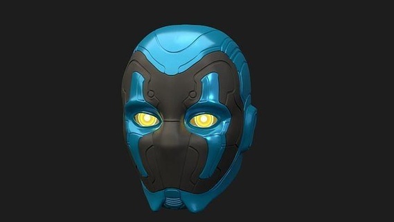 azul escarabajo máscara casco 3dprinting bricolaje diy cabeza cara personaje juegos juguetes cosplay 3d print model - Mito3D