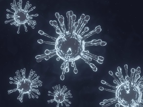 blu covid 19 virus modello bagliore piccolo grande mezzo bellissimo scienza biologia 3d print model - Mito3D