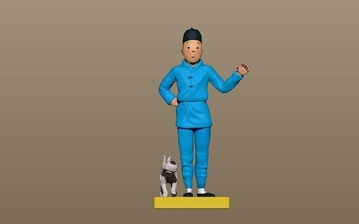 bleu lotus Tintin vingtième siècle 20th milou capitaine églefin professeur calcul livres traditionnel animation Tibet secret Licorne rouge mer requins destination lune terre noir or tournage étoile Crabe d'or griffes 3d 39 effondrer art sculptures 3d print model - Mito3D