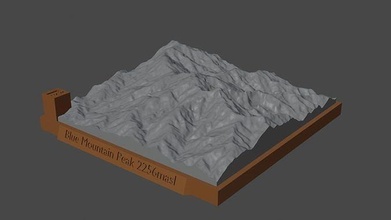 blue mountain peak landscape volcano terrain environment nature photogrammetry elevation dem science 3d print model - Mito3D