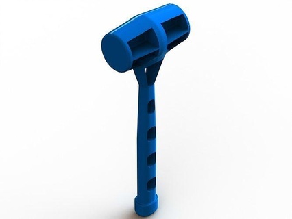 blue plastic peg hammer lightweight handle high visability tools home improvement power hand mallets head material color industry industrial tool science engineering 3d print model - Mito3D