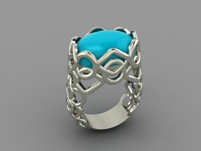azul anillo oro joyería joya plata colgante pendiente símbolo brillante diamante moda belleza collar vestir arete rubí turquesa anillos 3D print model - Mito3D