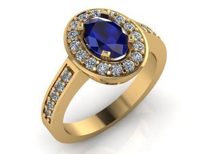 anello con zaffiro blu 001 gioielli di fidanzamento diamante gioiello emerald ruby anelli 3d print model - Mito3D